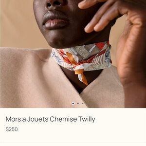 Hermes Mors a Jouets Chemise Twilly Scarf - Gray, White, and Pink